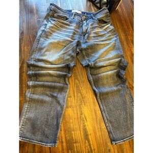 Departwest Men's Drifter Jeans 34W‎ 32R Blue Denim Straight Leg Pants